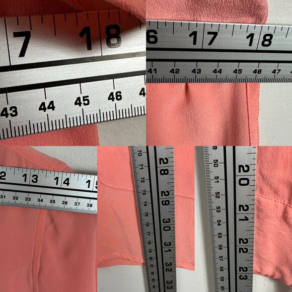 Equipment 100% Silk Lucida Shirtdress Coral Pink Peach Womens Size Small Dress S - Picture 12 of 13